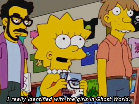 A legião de fãs não se estendeu apenas aos desajustados da vida real: Liza Simpson também se identificou com as meninas de Ghost World