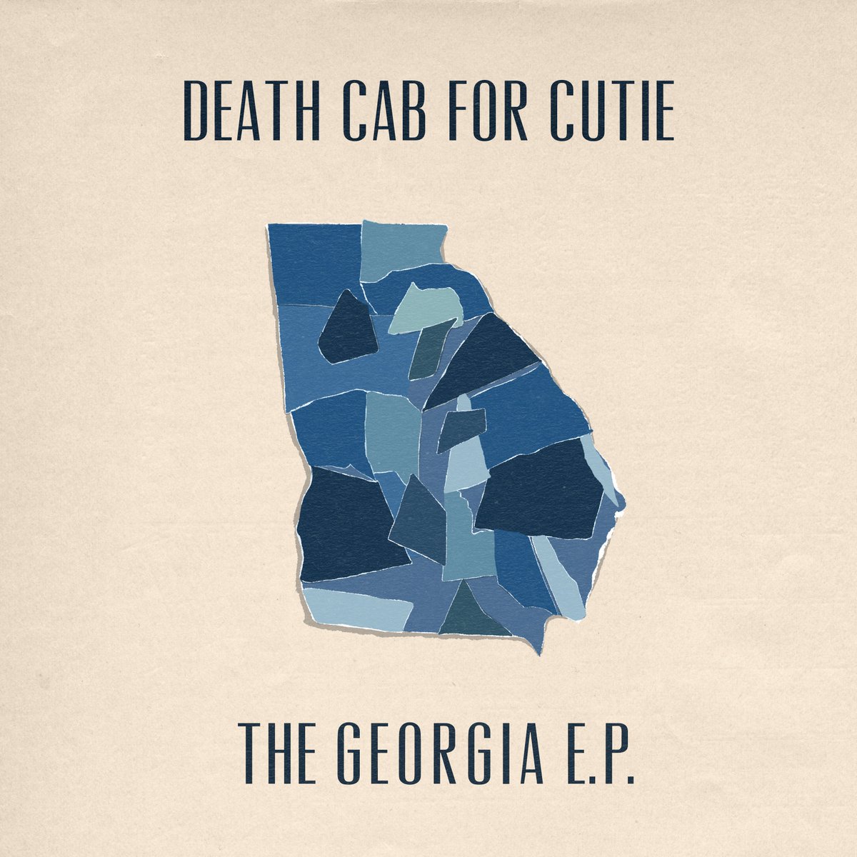Capa de The Georgia EP. É uma capa bege claro, com o mapa do estado da Georgia, nos Estados Unidos, destacado em azul. Ao topo, em letras pretas, vemos escrito: Death Cab for Cutie, e abaixo The Georgia EP.
