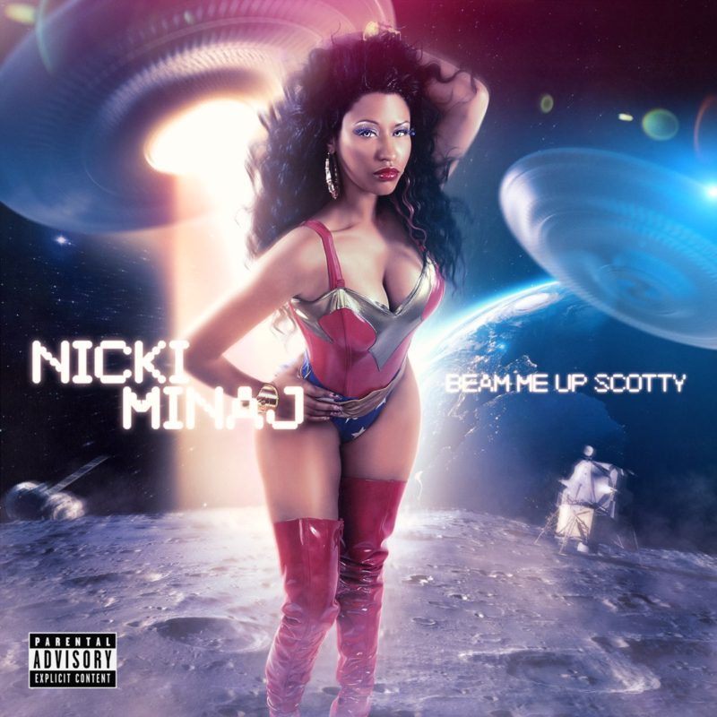 Capa da mixtape com Nicki Minaj vestindo um traje que remete ao da Mulher Maravilha. A cantora está aparentemente na lua e é possível ver a Terra no plano de fundo. Entre os corpos celestes ainda vemos dois discos voadores.