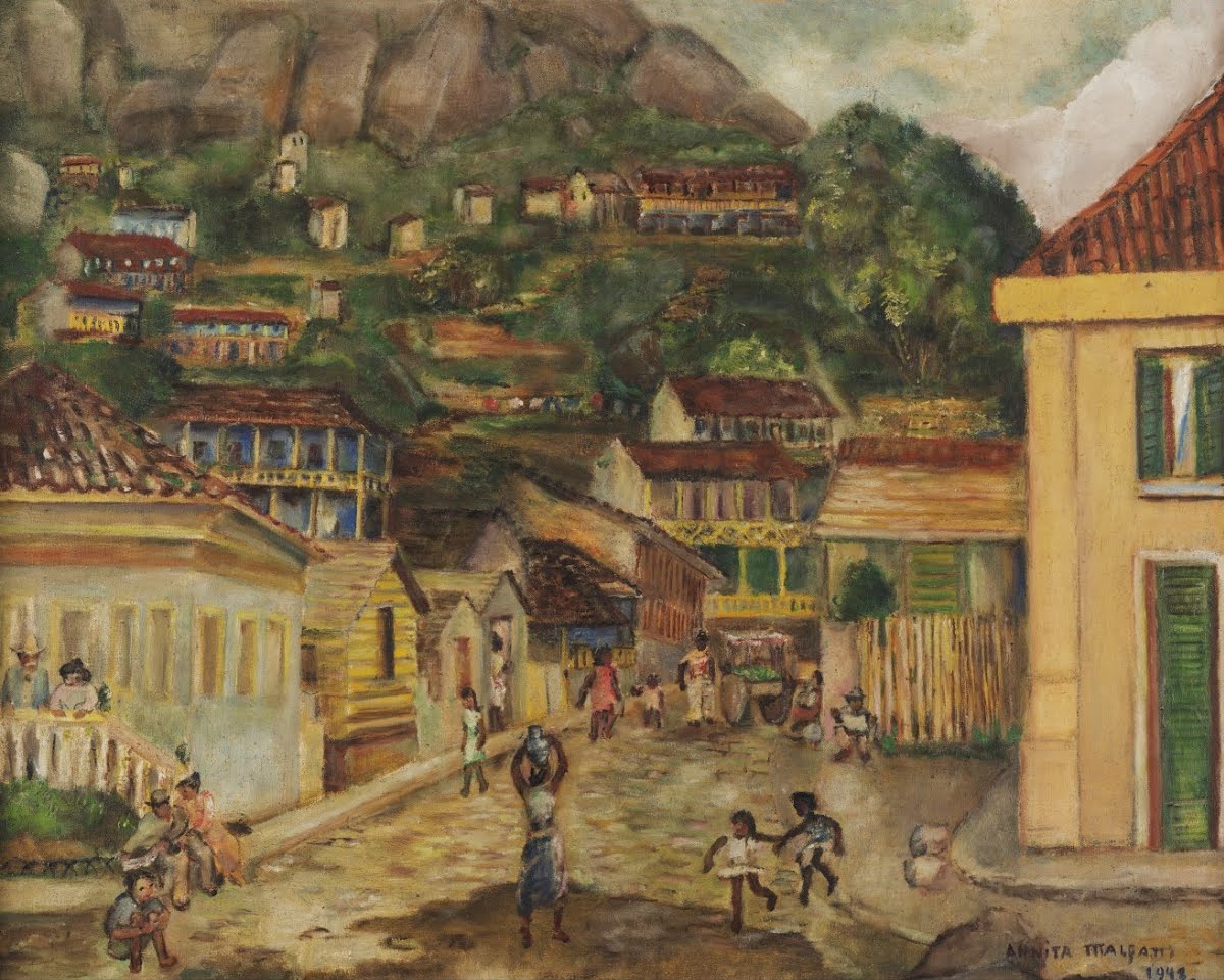 Pintura de Anita Malfatti "Paisagem de Ouro Preto".