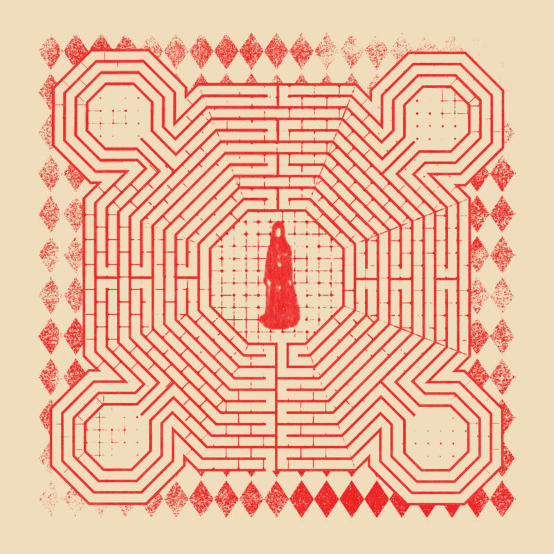 Capa do álbum everything is alive. O fundo é totalmente bege. Losangos vermelhos aparecem em segundo plano, enquanto uma forma geométrica complexa vermelha aparece em primeiro plano. Essa forma se assemelha a um labirinto. No centro deste, aparece uma silhueta vermelha de uma pessoa.